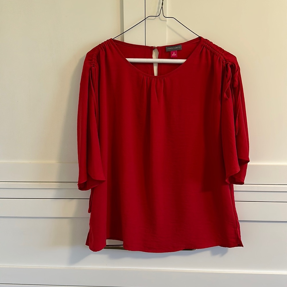Red / Vince Camuto shirt .  Split sleeve very nice